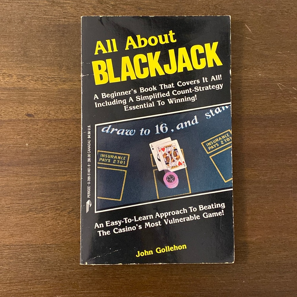 All About Blackjack by John Gollehon (paperback) ISBN 0399514619 Vintage, 1985